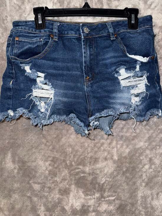 Almost Famous Pants - Almost Famous Distressed Raw Hem Denim Shorts Size 11
